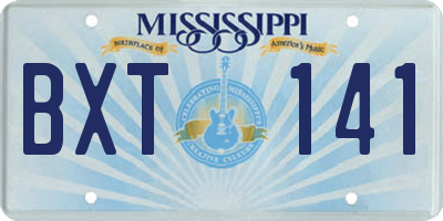 MS license plate BXT141