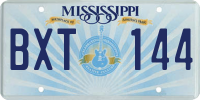 MS license plate BXT144