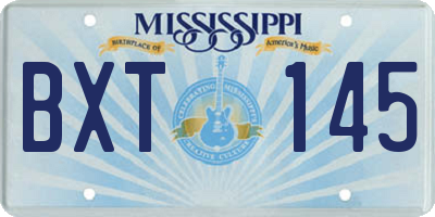 MS license plate BXT145