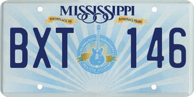 MS license plate BXT146