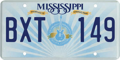 MS license plate BXT149