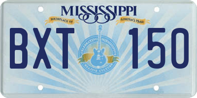 MS license plate BXT150