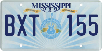 MS license plate BXT155