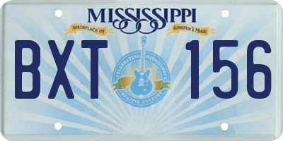 MS license plate BXT156
