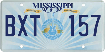 MS license plate BXT157