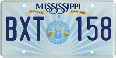 MS license plate BXT158