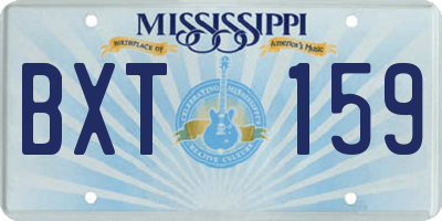 MS license plate BXT159