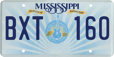 MS license plate BXT160