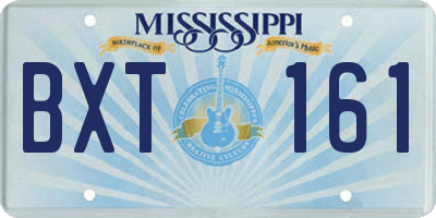 MS license plate BXT161