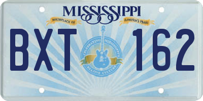 MS license plate BXT162
