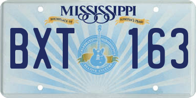 MS license plate BXT163