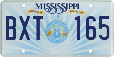 MS license plate BXT165