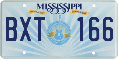 MS license plate BXT166