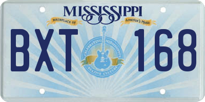 MS license plate BXT168