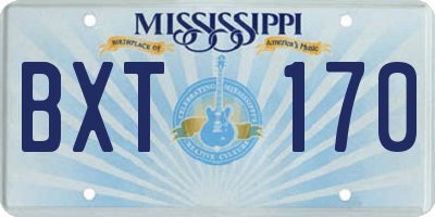 MS license plate BXT170