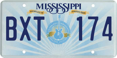 MS license plate BXT174