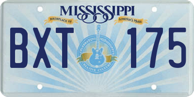 MS license plate BXT175