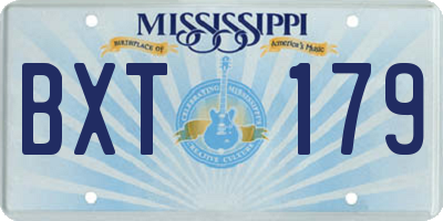MS license plate BXT179