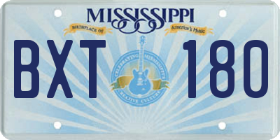 MS license plate BXT180