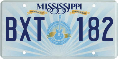 MS license plate BXT182
