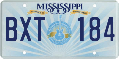 MS license plate BXT184