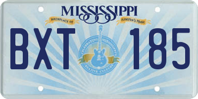 MS license plate BXT185