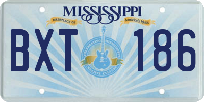 MS license plate BXT186