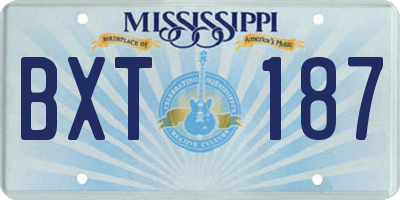 MS license plate BXT187