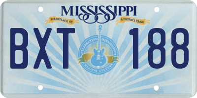 MS license plate BXT188