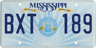 MS license plate BXT189