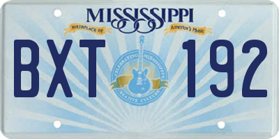 MS license plate BXT192