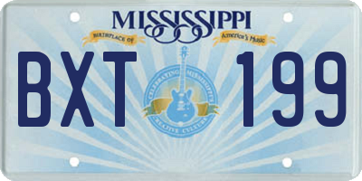 MS license plate BXT199