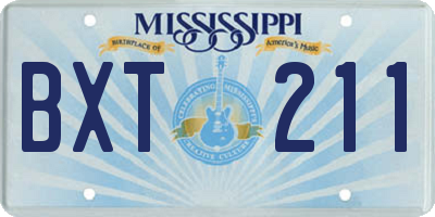 MS license plate BXT211