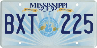 MS license plate BXT225