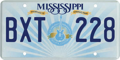MS license plate BXT228