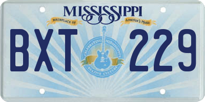 MS license plate BXT229