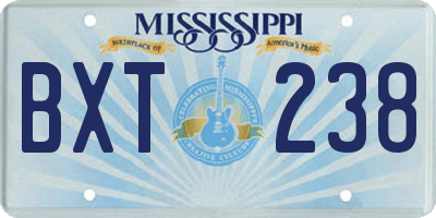 MS license plate BXT238
