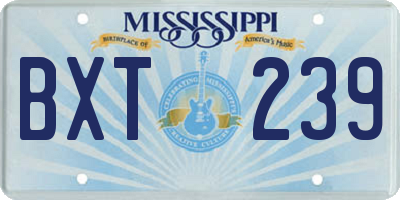 MS license plate BXT239