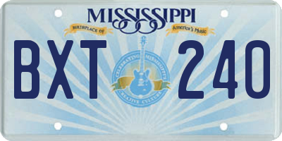 MS license plate BXT240
