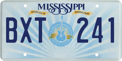 MS license plate BXT241