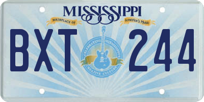 MS license plate BXT244