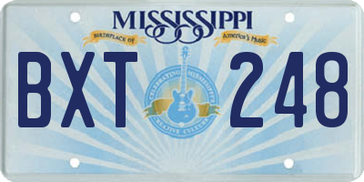 MS license plate BXT248