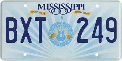 MS license plate BXT249