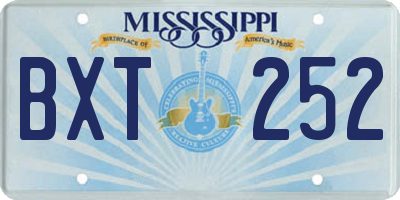 MS license plate BXT252