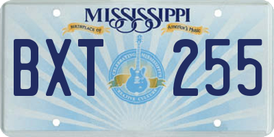 MS license plate BXT255