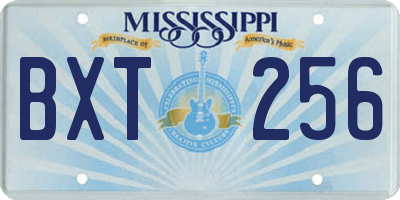 MS license plate BXT256