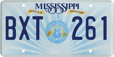 MS license plate BXT261