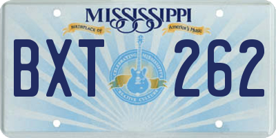 MS license plate BXT262