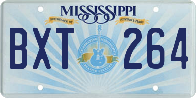 MS license plate BXT264