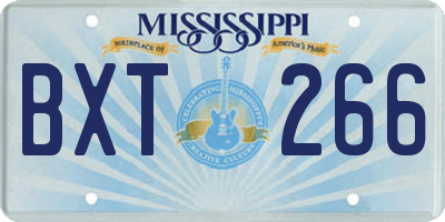 MS license plate BXT266